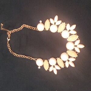 Ivory and gold statement necklace